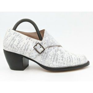 Pebble Leather Speckled Monk Strap Booties